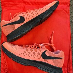 Nike Pegasus Salmon - Women’s Coral Running Shoes with Black Swoosh